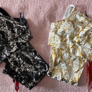 2 sets! Private Label Snakeskin and Gold Patterned active wear sets